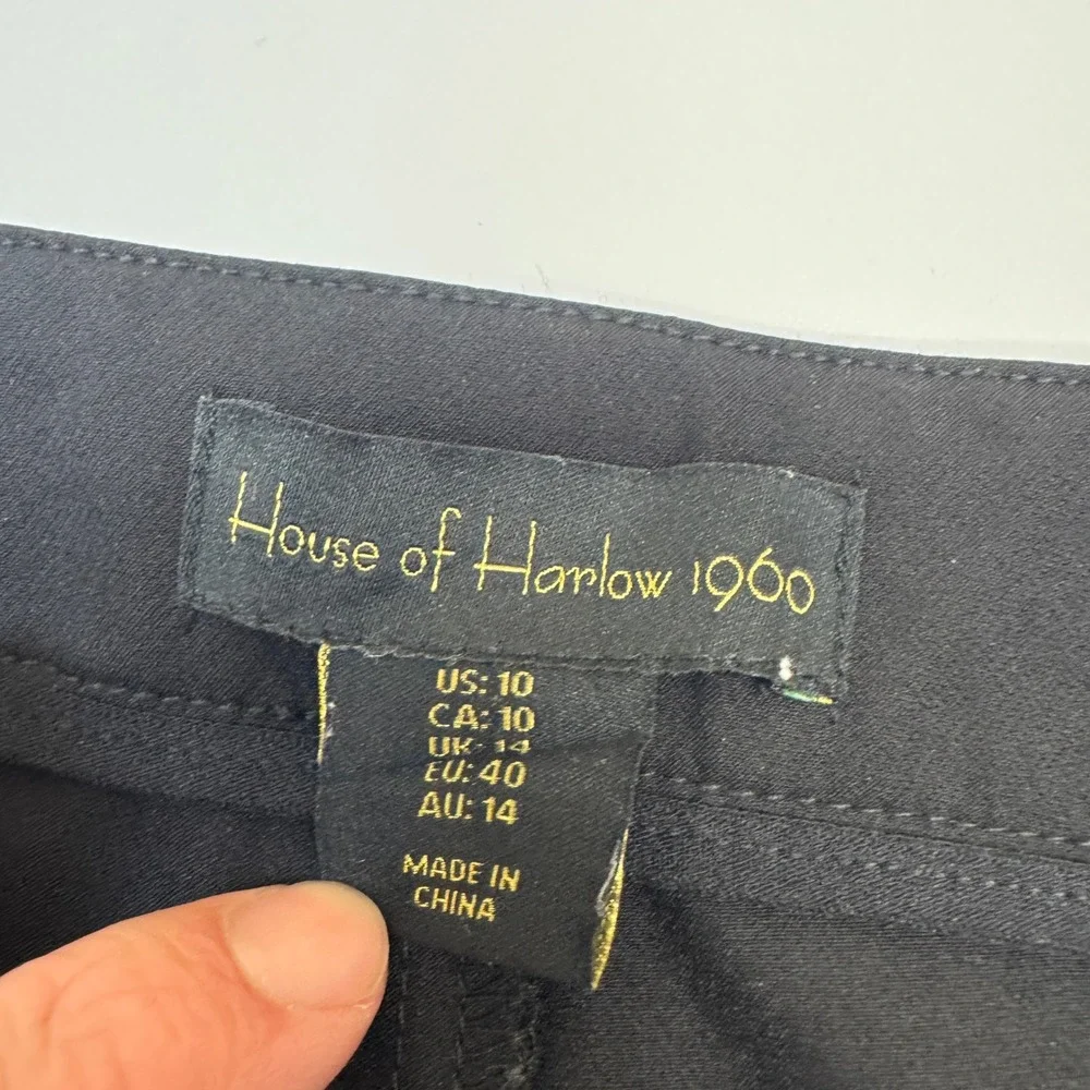 House of Harlow 1960 Pants Womens Size 10 Black Dark Academia Workwear